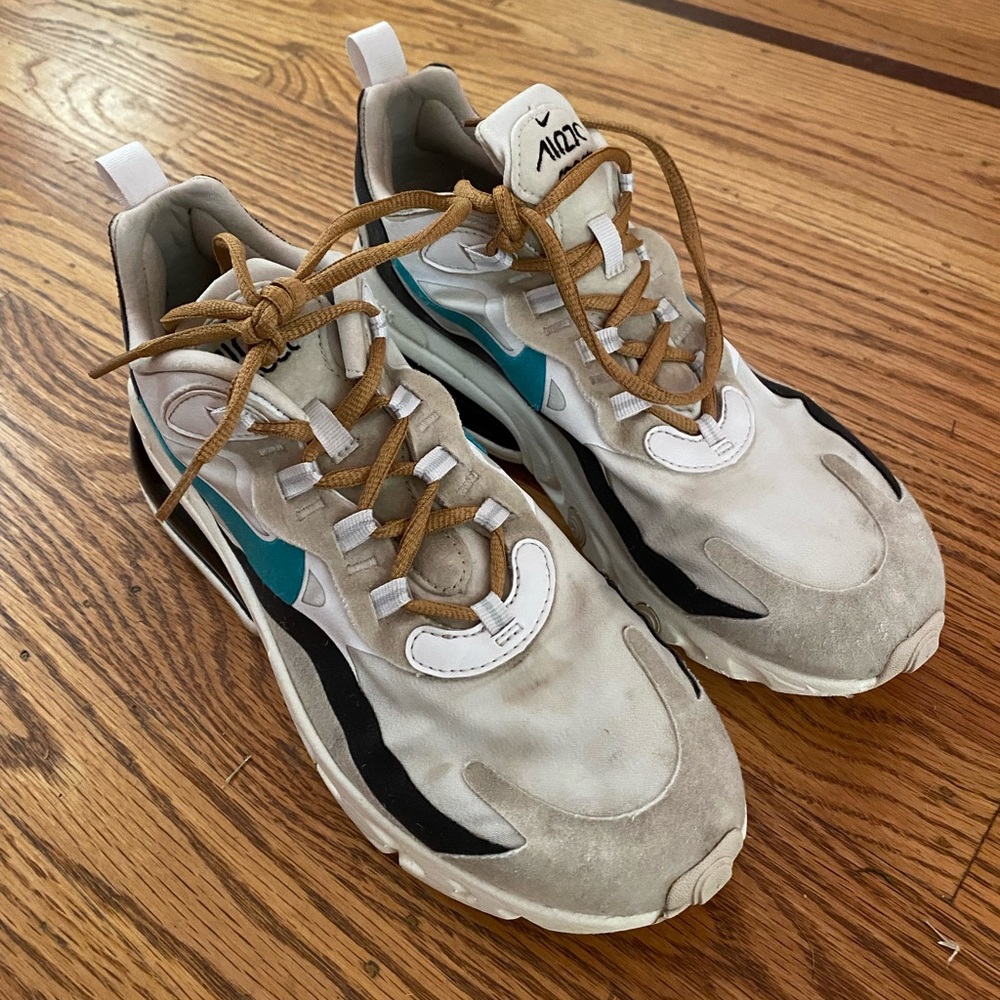 Custom Nike Air Max - white with turquoise swoosh